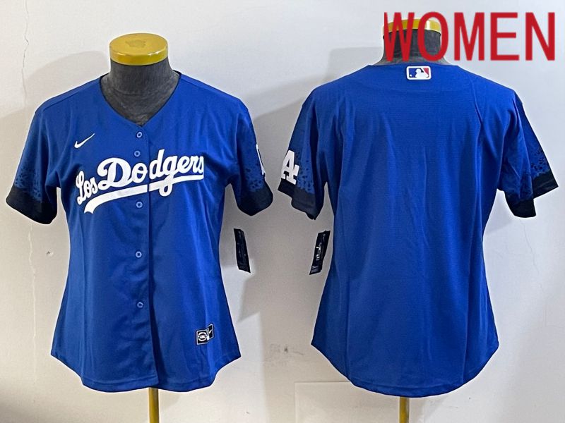 Women Los Angeles Dodgers blank 2024 blue jersey 202411206